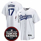 Men's Los Angeles Dodgers #17 Shohei Ohtani White 2025 World Tour Tokyo Series Home Stitched Jersey Dzhi,baseball caps,new era cap wholesale,wholesale hats